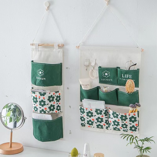 Wall-mounted storage bag, wall hanging door behind the wall shelf organizer hanging bag small cloth bag dorm room