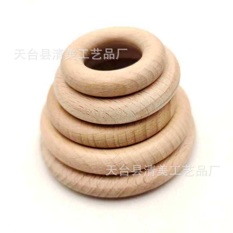 25-70mm spot madera de haya material anillo de madera molar juguetes color madera original bebé práctica de agarre manual accesorios de anillo