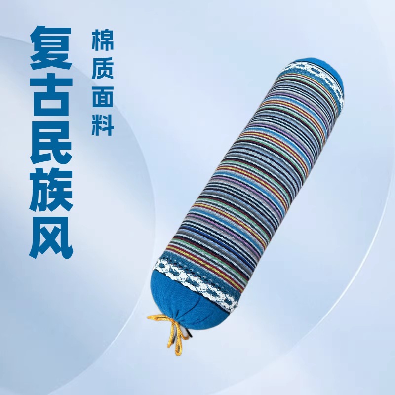 Cotton old coarse cloth pillow candy pillow cervical pillow buckwheat Peel Wormwood waist pillow medium round pillow TikTok fast hand delivery