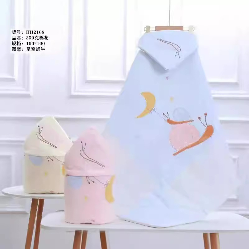 WeChat suministro directo de dibujos animados bordado manta swaddling manta al por mayor Bebé cálido algodón y engrosamiento edredón anti-kick saco de dormir