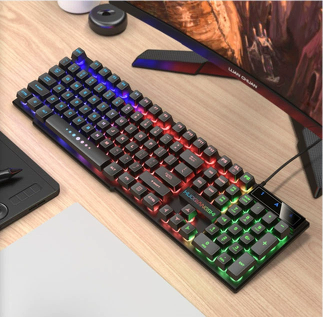 火枪师 Black keyboard, mouse, set, laptop for office