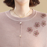 中秋节新款妈妈装夏装长袖T恤洋气中老年女衣服秋冬薄款针织毛衣，女装针织衫/毛衣，妃慕昵服饰