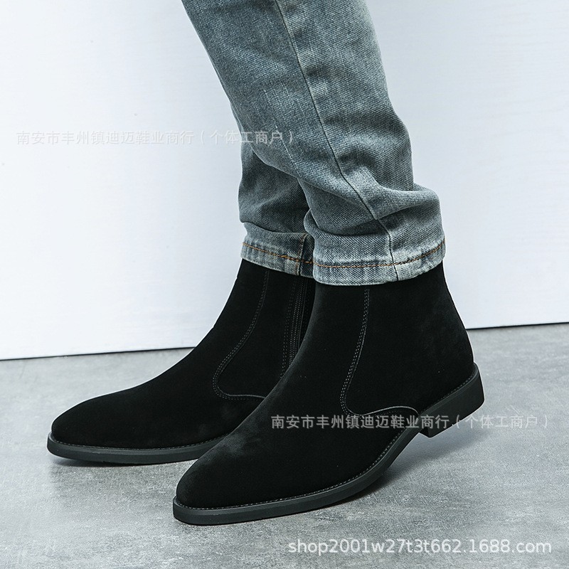 Nuevo otoño y invierno transfronterizos de hombre botas de cuero anti-chelsea británicas casuales de alta moda europeas y americanas botas de cuero con cremallera para hombre image 7