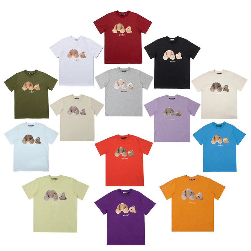 Cross-Border Export Genuine Palm Anggels Palm Angel Beheaded Bear Loose Casual Short-Sleeved Couple T-Shirt