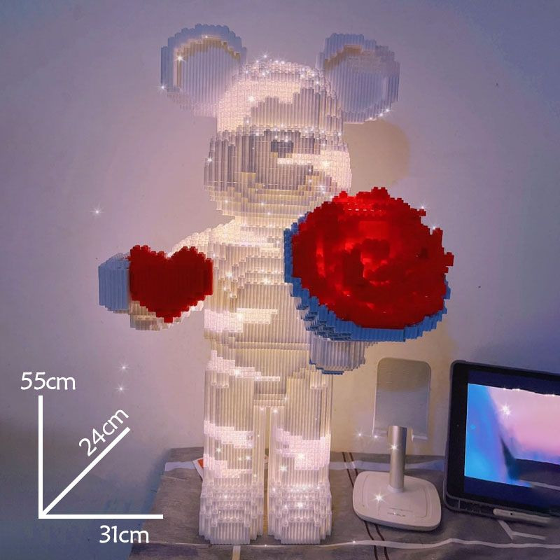 Nuevo oso de bloques de construcción de gran tamaño de 50cm compatible con bloques de construcción de Lego juguete de pellets ensamblado niño regalo de cumpleaños para niña