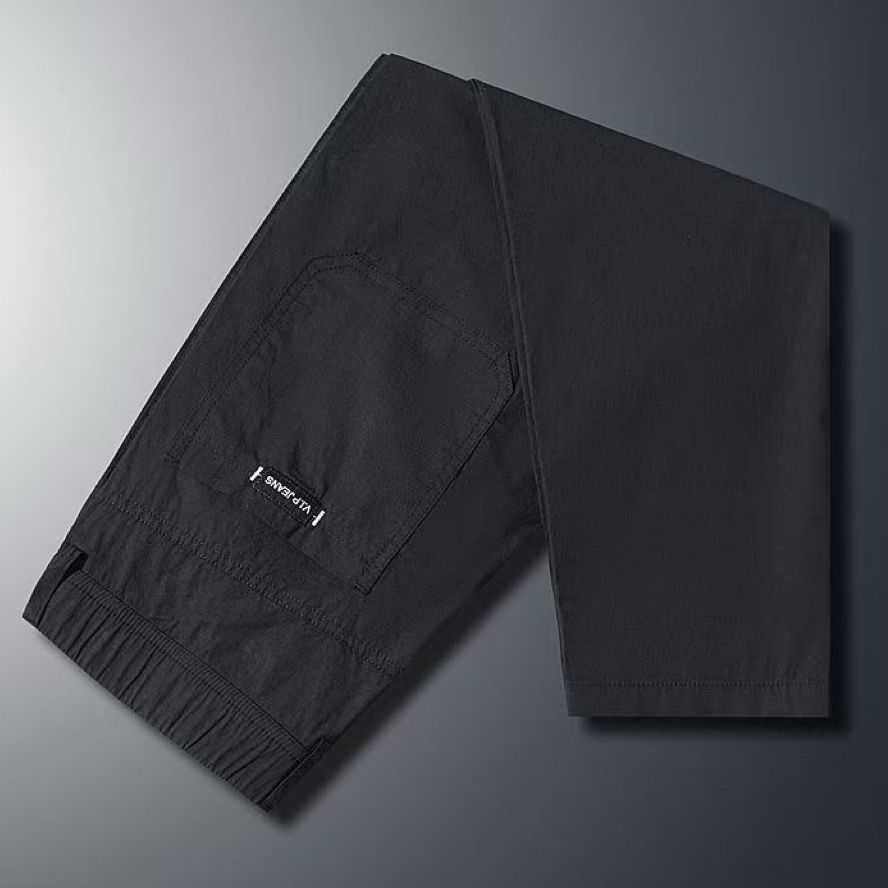 新款九分裤宽松修身商务直筒裤春秋季男士休闲裤锦纶百搭运动潮流