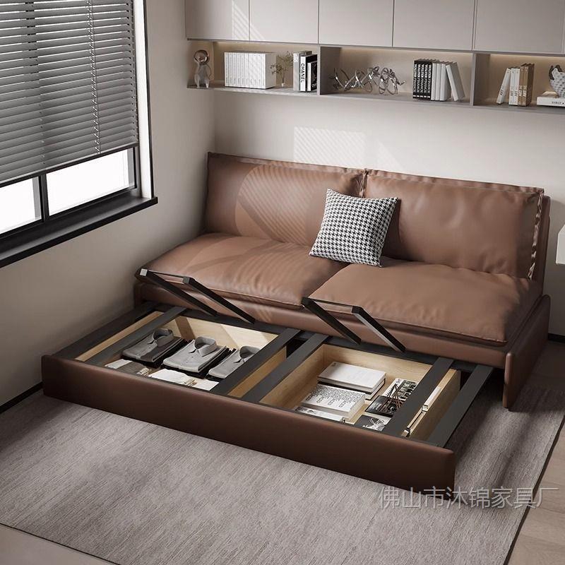 2025 New Small Apartment Sofa Bed Dual-Purpose Folding Cream Style Living Room Multi-Functional Cat Claw Cloth Study Single