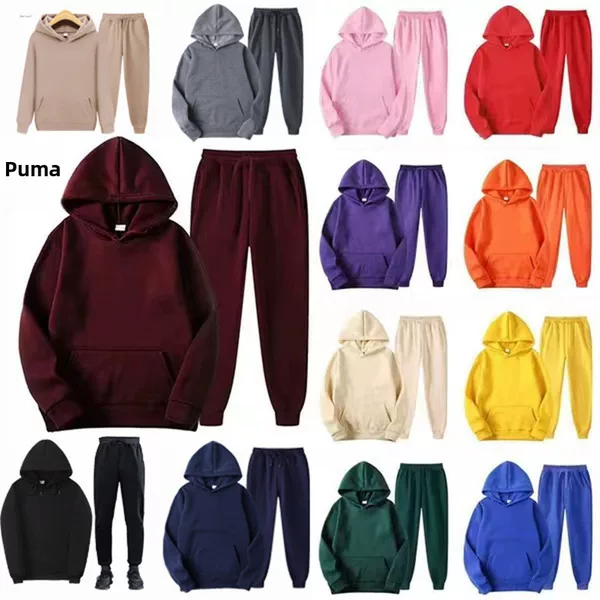 Source Factory Wholesale Blank Solid Color Sweatshirt Set 220g Fabric Men's and Women's Hoodie Set Cross-Border Foreign Trade Y