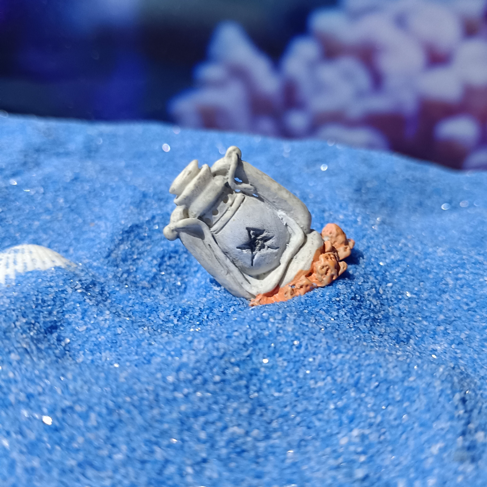 Escenografía de musgo Micropaisaje al por mayor Maceta de carne Escenografía de pecera Lámpara de minero antiguo Resina Mini lámpara de queroseno