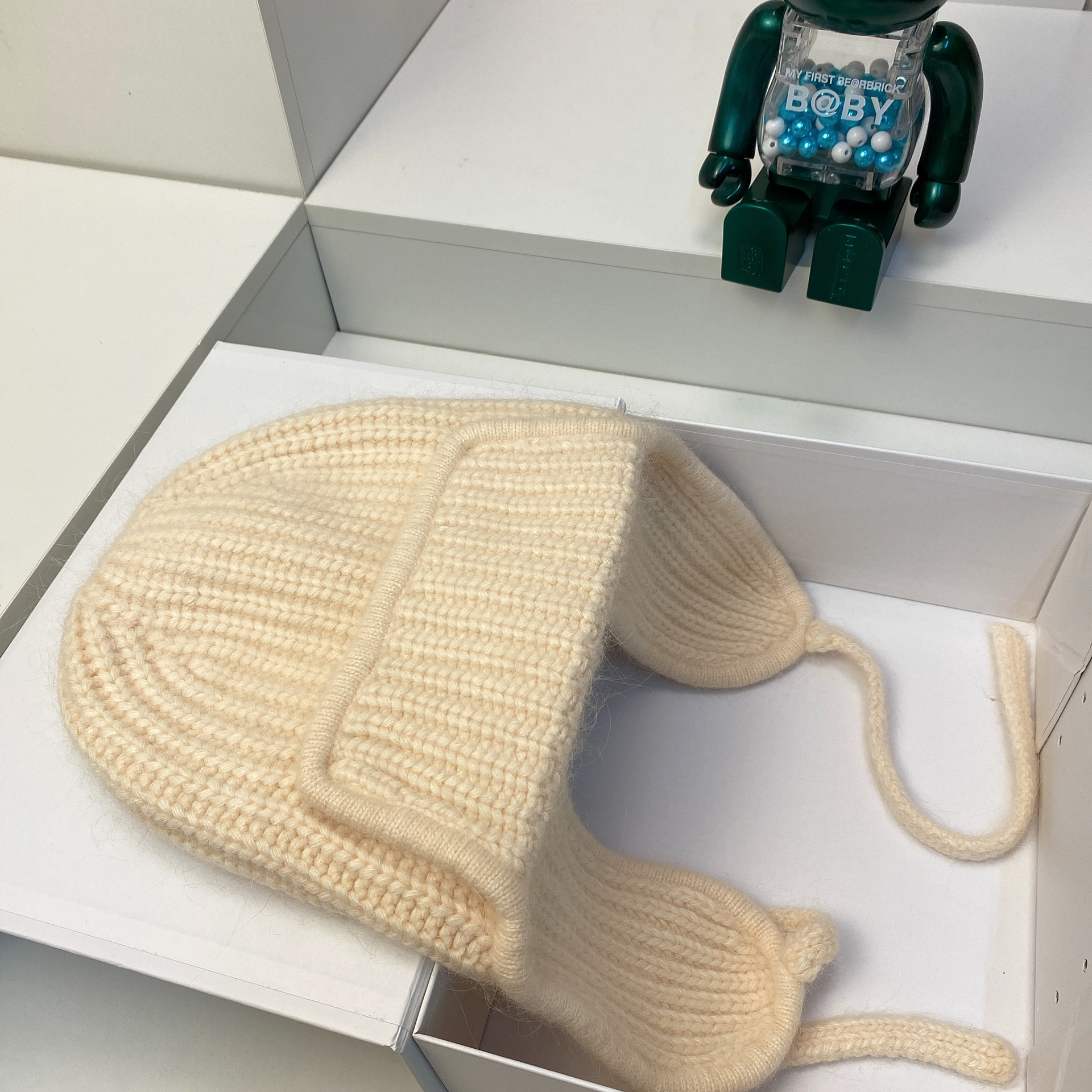 Russischer Samt, verdicktes Kaninchenhaar, gestrickt für Wärme im Winter, Ohrenschutz, Gesichtsumhüllung, Wollmütze, modisch_voghion.com