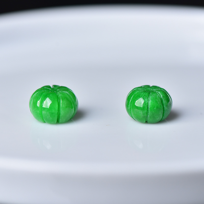 南瓜珠干青翡翠玉髓隔珠背云穿手链文玩手串配珠手工diy饰品配件|undefined