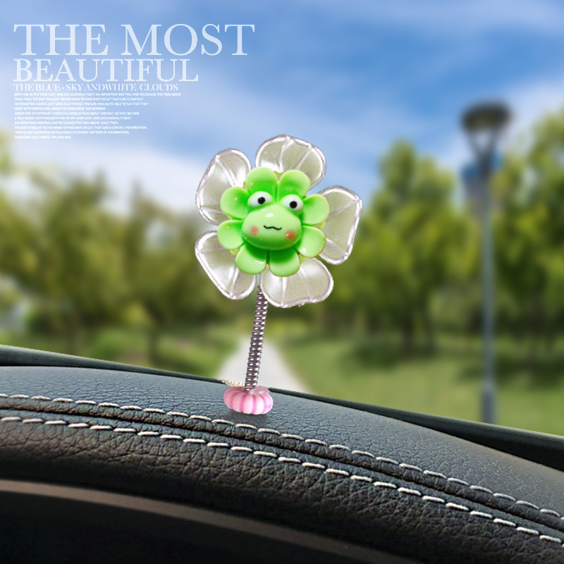 [Explosión] Douyin nuevo adorno de coche flor de cabeza sacudida pequeño animal adorno de coche adornos de primavera lindo panda