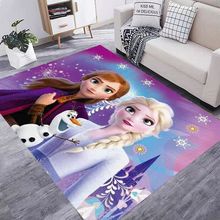 儿童房地毯动漫冰雪奇缘公主跨境卡通地毯地垫艾莎公主房床边客厅