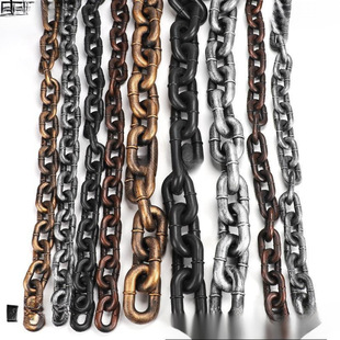Simulated Iron Chain Props Halloween Haunted House Secret Room Plastic Fake Chain Film and Television Torture Tools Prisoner Bar Leidezhu