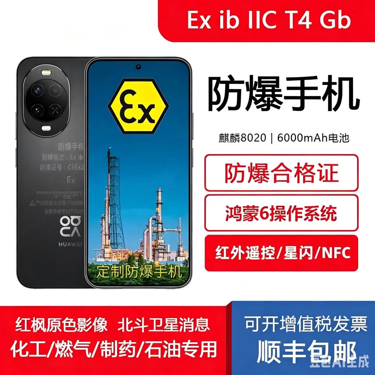 Portlashdan himoyalangan nova15 seriyali EX mobil telefoni, neft-kimyo va ko'mir qazib olish, 5G to'liq tarmoq mosligi, NFC 2025011606768510