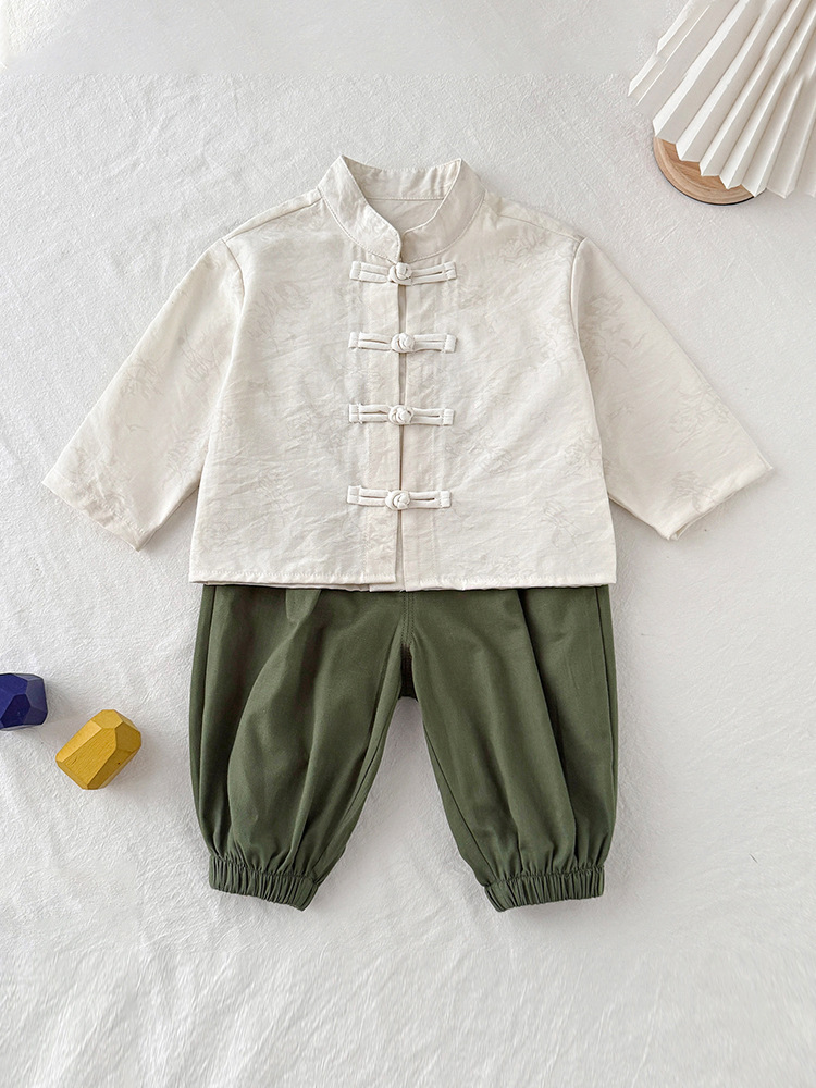 Trajes de niños Tang primavera y otoño manga larga bebé camisa china para niños chinos ropa de abrazadera para niños