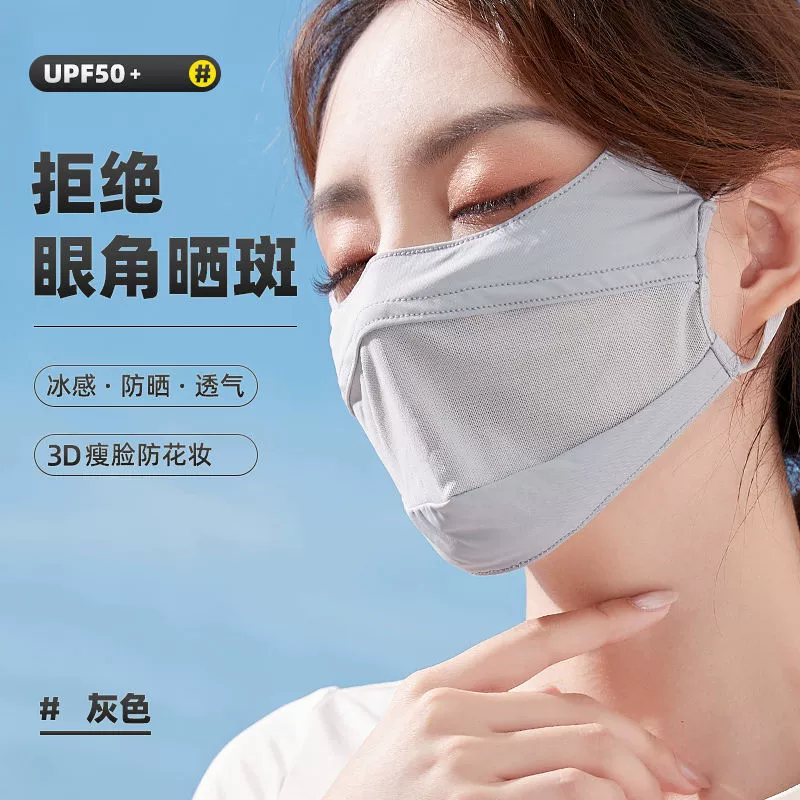 Летняя солнцезащитная маска Женская ледяная шелковая защита для глаз Углы дышащие, защита от пыли, солнцезащитный крем, сетка, маска, дышащая маска