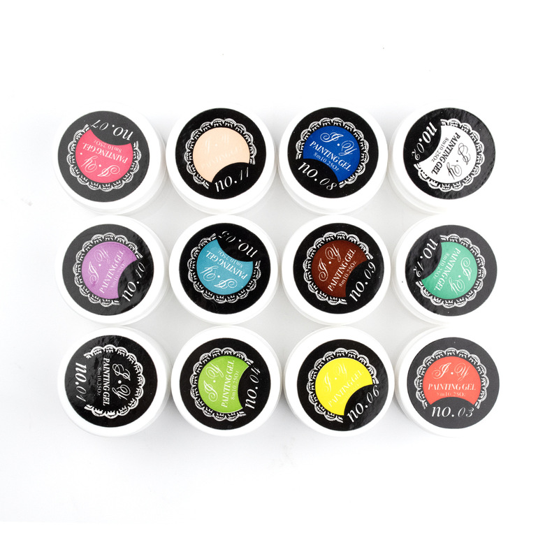 Nail painting glue nail glue 12 color uv solid color glue uv nail color glue 8ml phototherapy painting flower phototherapy nail