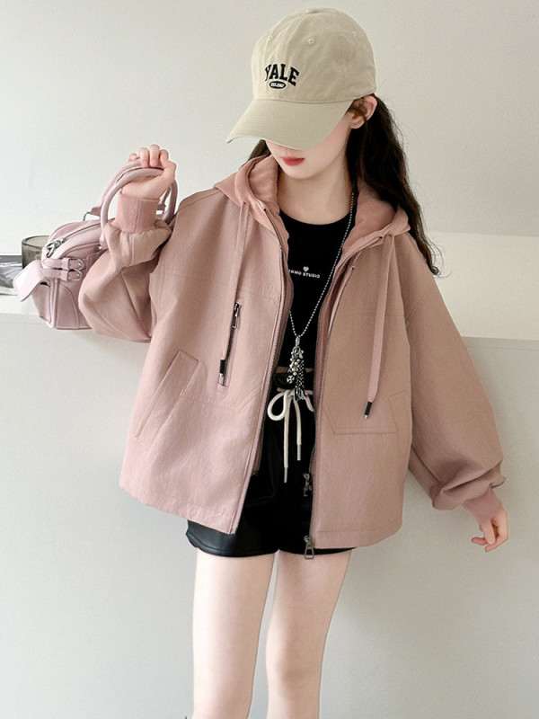 女童连帽外套春秋款2025新款洋气儿童网红炸街皮衣女孩秋装开衫潮|undefined