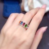 Live drainage welfare model imitates natural multiplied crystal ring women's volleyball ring multiple color treasure opening rings live mouth
