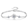H115 Blue Leaf, bracelet, white zirconia (медь, покрытие под белое золото)