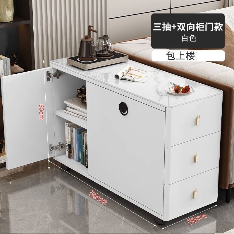 Gabinete de sofá, mesa de té móvil, mesa de té de lujo ligera, mesa de té moderna, mesa de té simple, gabinete de té para el hogar