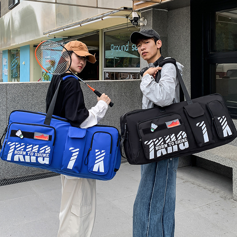 New badminton bag, single-shoulder rectangular bag, large-capacity handbag, tennis bag for men and women, suitable for sports and fitness