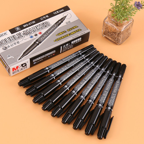 Chenguang MG2130 double-headed quick-drying oily marker pen for students to use as a drawing hook pen, marker pen, office marker pen