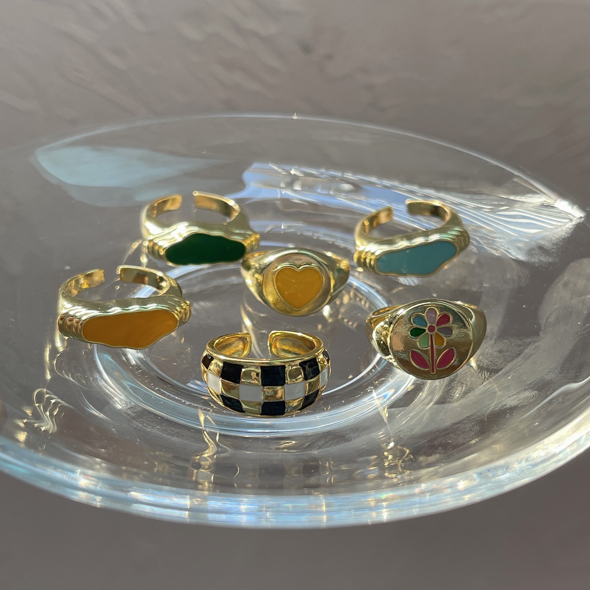 Fashion Clouds Copper Epoxy Open Ring 1 Piece