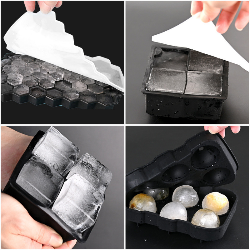Cubetera con Tapa de Panal de Silicona con Congelación Rápida para Uso Doméstico