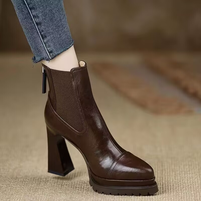 2026 New Fashion Single Shoes for Women, Pointed Toe Chunky High Heels with Back Zipper, Stylish and Elegant Women's Martin Boots Wholesale 2026 New Fashion Single Shoes for Women, Pointed Toe Chunky High Heels with Back Zipper, Stylish and Elegant Women's Martin Boots Wholesale