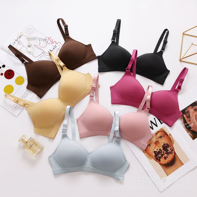 Foreign trade cross-border plus size smooth women's underwear without steel ring gathered up accessory breast adjustable thin breathable bra