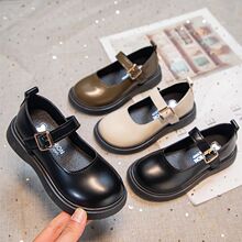 女童公主鞋春秋季新款儿童英伦风皮鞋防滑黑色软底学生玛丽珍单鞋