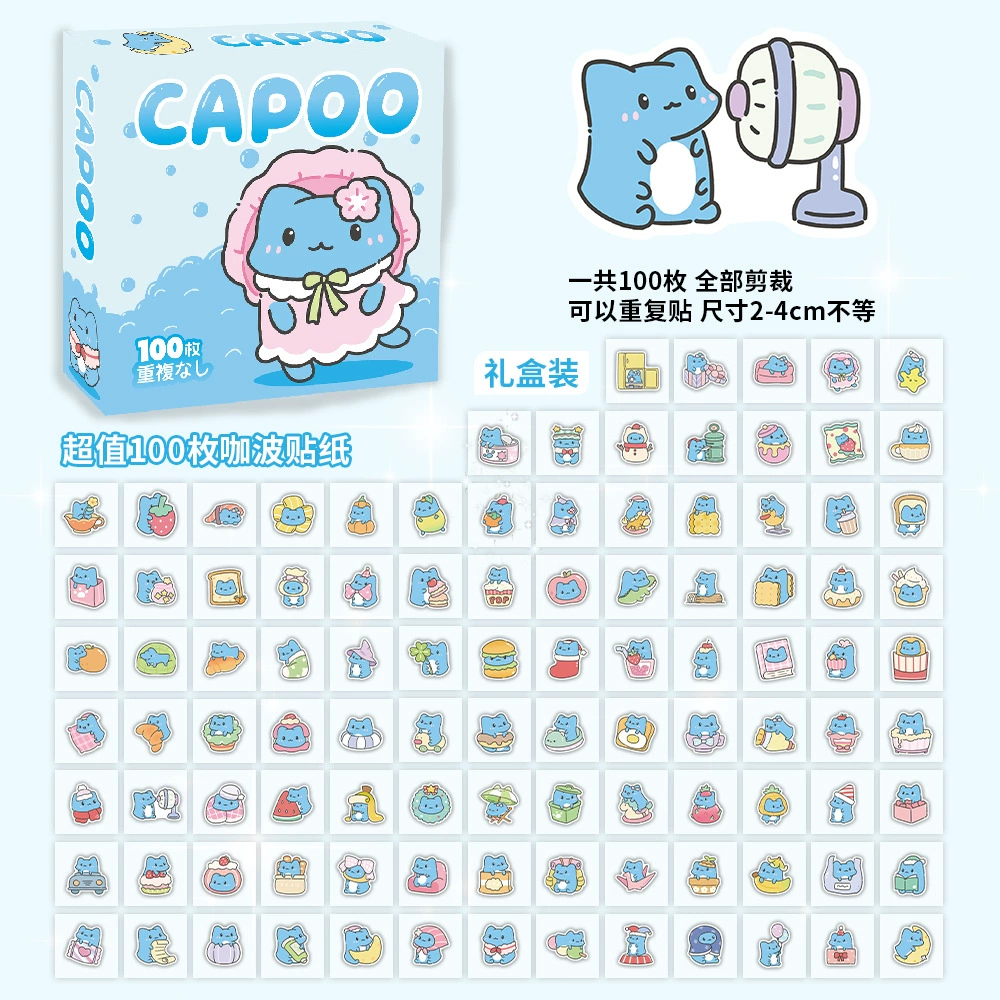 Boxed Sticker Pack, 100 Sheets, Anime & Character Emoticons, Assorted Designs