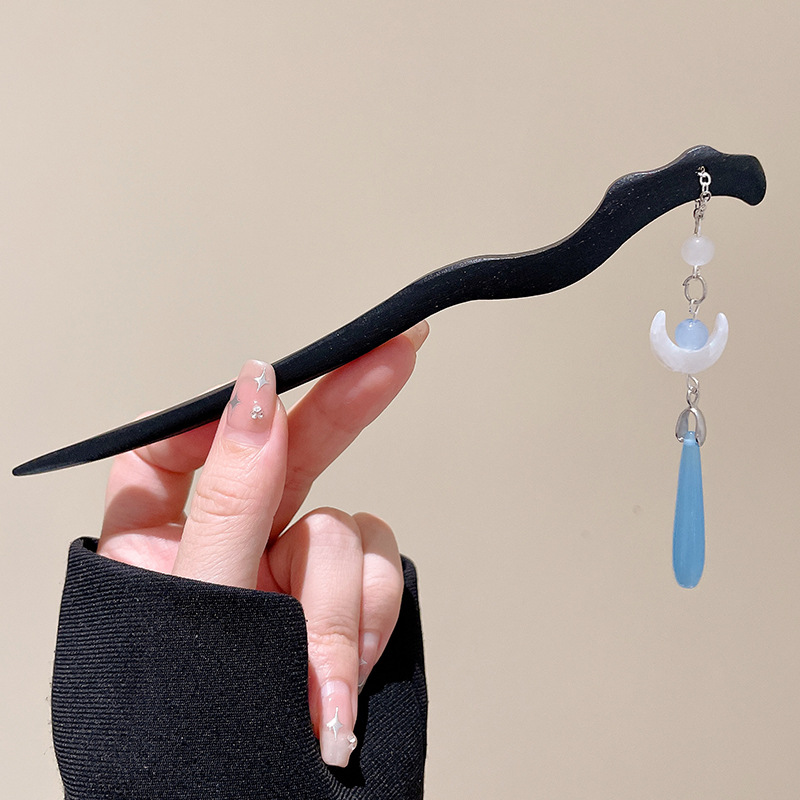 Pinzas de cabello de madera para mujeres nuevos pinzas de estilo chino de alto nivel diarios vestido de caballo de viaje antiguo sándalo bandeja de cabello pinzas de cabello tocado