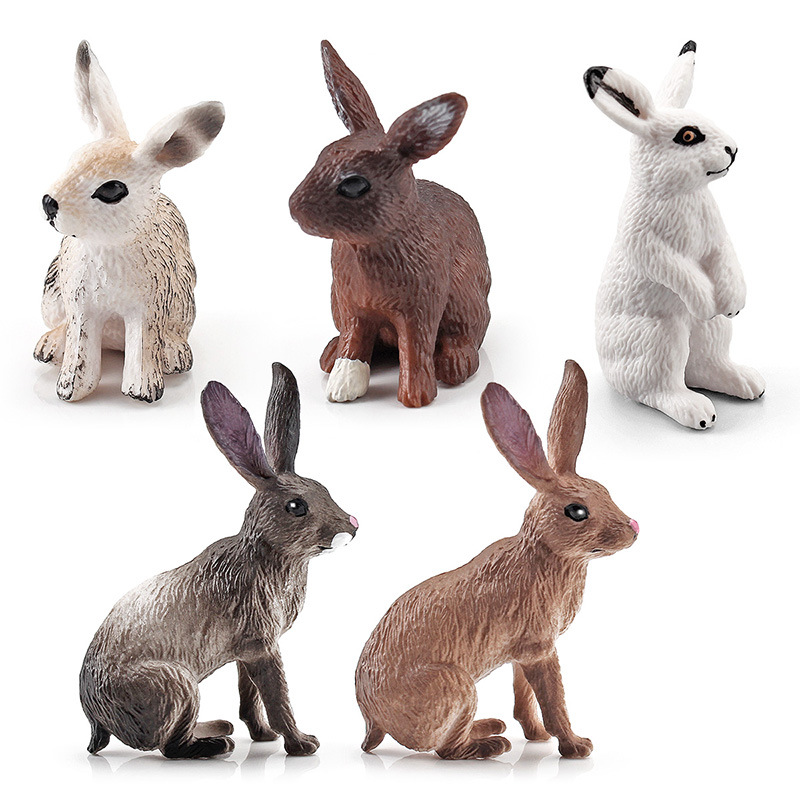 Simulación bosque animal conejo modelo mini granja Rancho liebre estática decoración de escritorio transfronteriza exportación