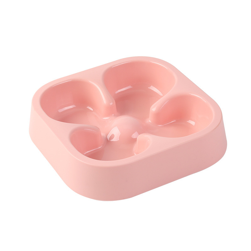 Gato Tazón de fuente de comida para perros Pet Bowl anti-golpe alimentador de gato fácil limpieza de plástico cóncavo convexo Anti-choke Slow Food Bowl al por mayor