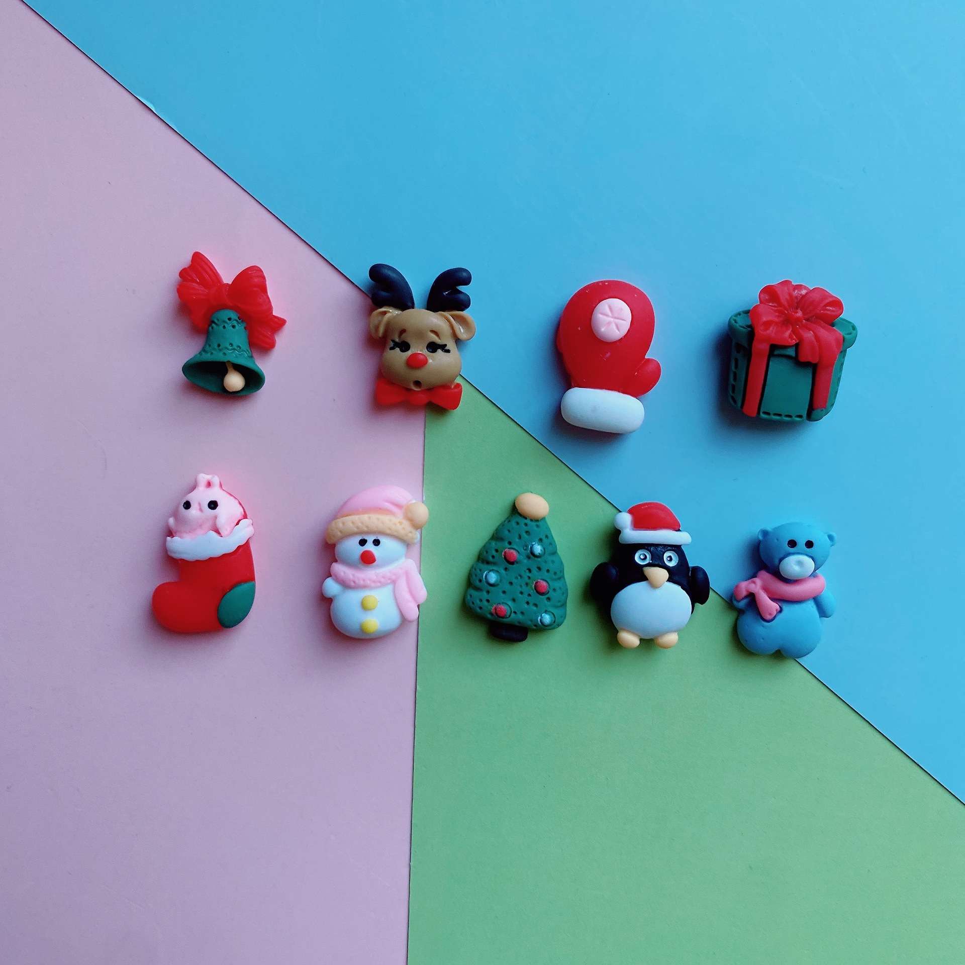 Resin accessories Santa snowman children's rubber band hair accessories material diy mobile phone shell epoxy accessories