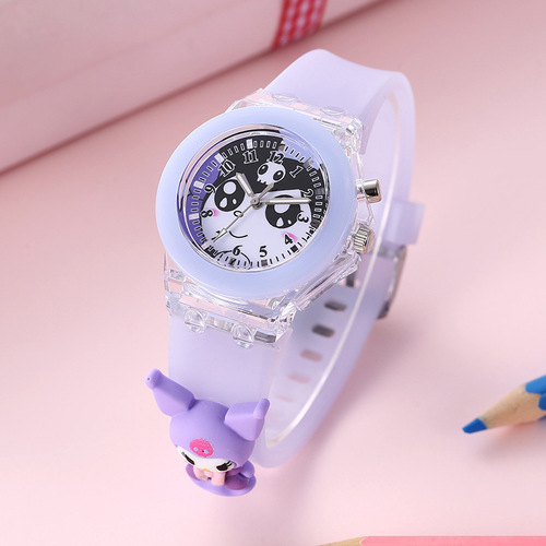 Sanrio Cartoon Children's Watch Children's Elementary School Colorful Luminous Silicone Strap Doll Electronic Watch