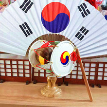 韩国民俗族工艺品圆鼓长鼓家居饭店装饰品摆件纪念品