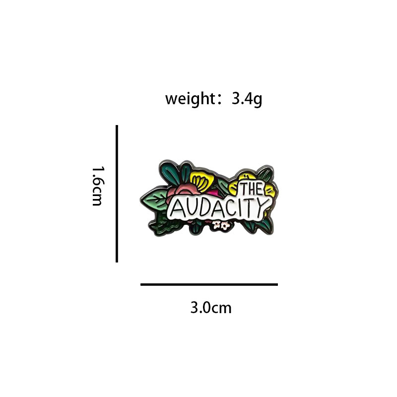 Broche de metal en inglés transfronterizo, decoración de flores de moda personalizada, insignia superior, accesorios de joyería de bricolaje hechos a mano, insignia