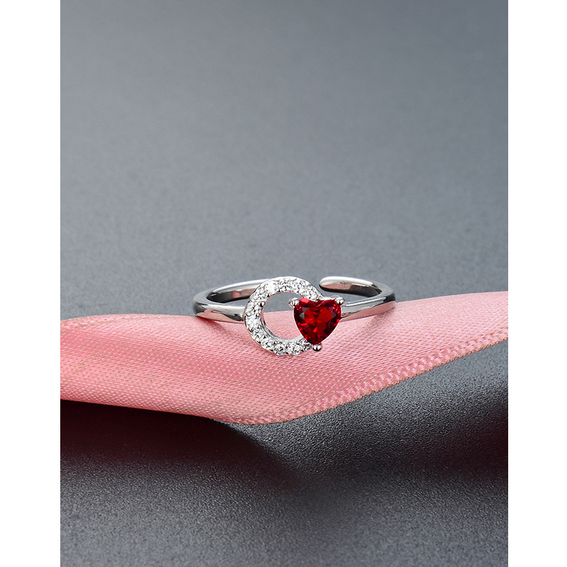 Diamante incrustado romántico dulce s925 plata anillo abierto Corea del Sur Dongdaemun creativo moda femenina anillo fuente al por mayor