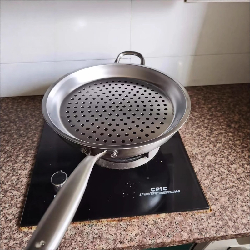 中華鍋蒸しトレイステンレス鋼蒸しトレイラウンド蒸しトレイ蒸しパン蒸し餃子厚く深く蒸しトレイ家庭用防水蒸し器|undefined