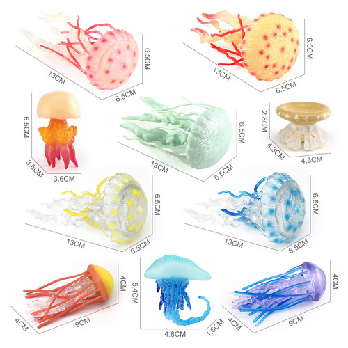 Cross-border export simulation ocean bottom creature soft glue jellyfish model static jellyfish desktop hand-made ornament toy