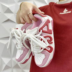 Men's Ins Trend College Colorful Letter Sneakers 2023 Spring and Autumn New Unique Breathable Casual Platform Shoes