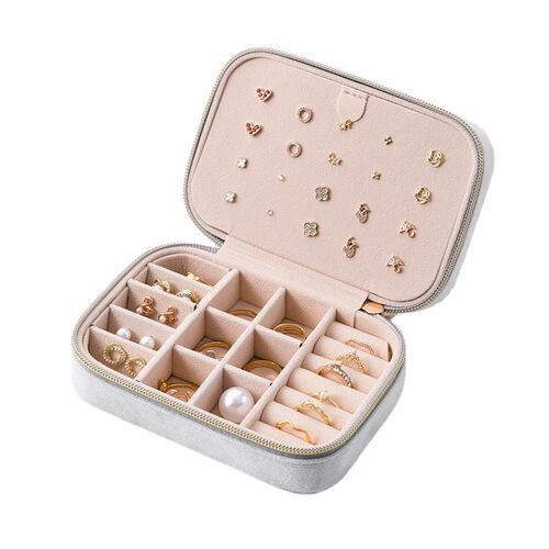 Portable Jewelry Box with Velvet Interior: Creative Storage for Earrings, Rings, and Small Accessories—Multi-Functional INS-Style Trinket Case Available for Wholesale