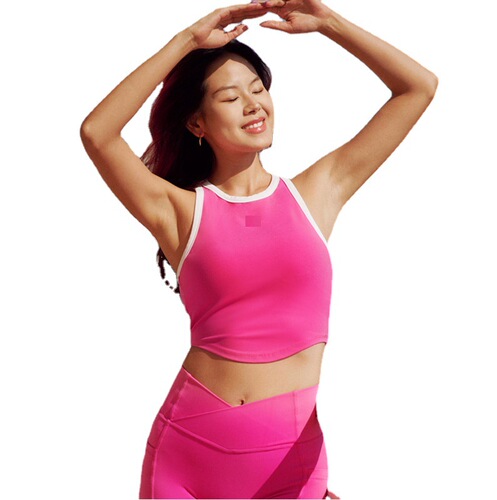 European and American foreign trade cross-border contrasting color fashionable beauty vest yoga wear for women with chest pad sports bra fitness underwear shockproof