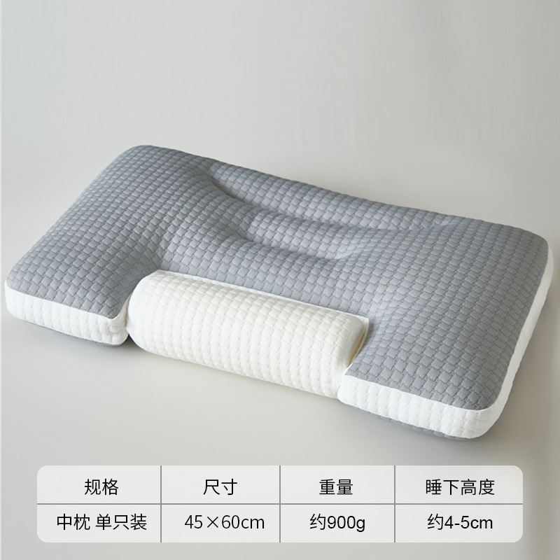 Almohada de espuma viscoelástica cilíndrica, protección de la columna cervical, hogar para adultos, almohada de soporte especial para dormir, un par de hombres con cabeza entera