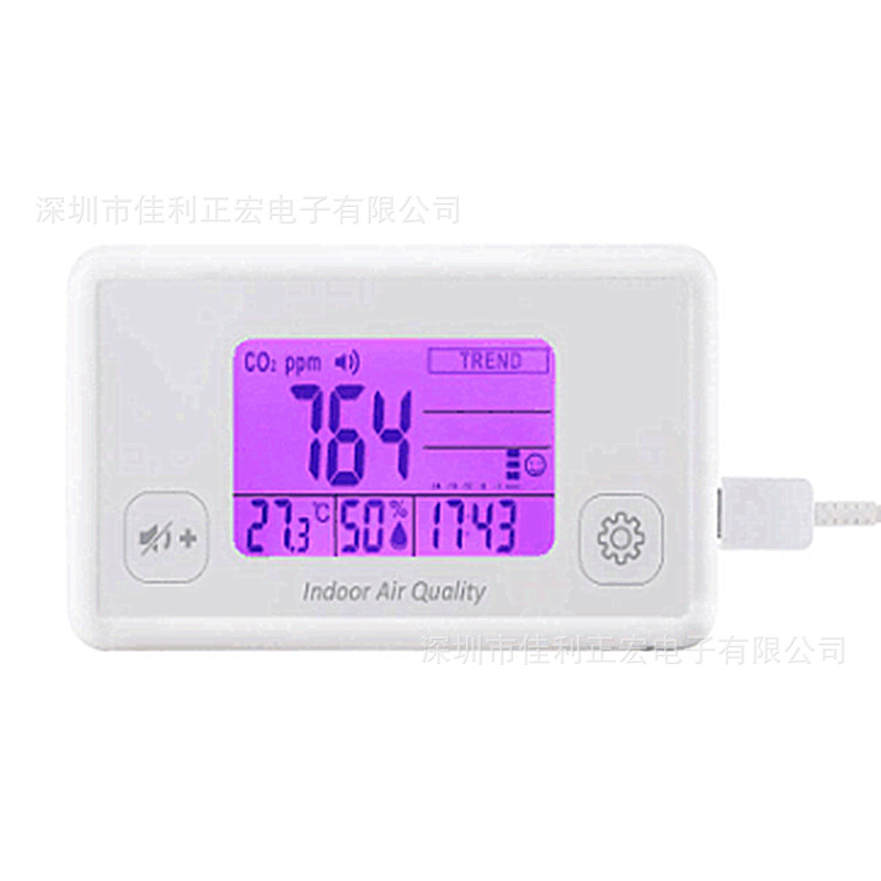 衡欣AZ7727桌式壁挂式有毒有害一氧化碳CO二氧化碳CO2浓度检测