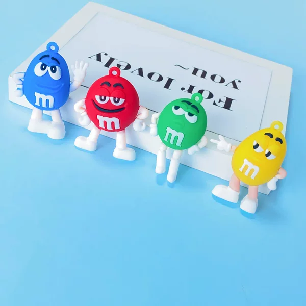 XQ061 Cartoon M Bean Soft Rubber Doll Pendant Stereo 3D Hole Shoes Accessories Cartoon Hanging Small Gift Accessories